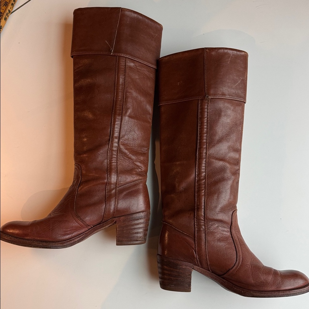 Vintage 1970s Frye Campus Cuff Boot - Picture 2 of 6